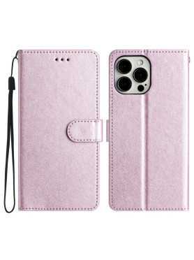 Flipdeksel med Kortholder og Stativ for iPhone 16 Pro Max – Roségull