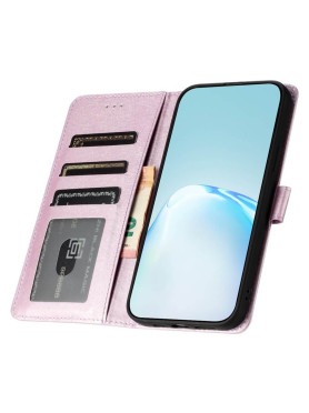 Flipdeksel med Kortholder og Stativ for iPhone 16 Pro Max – Roségull