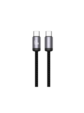 Jellico B27 USB-C til USB-C Hurtigladerkabel – 60W, 1m, Svart Aluminium