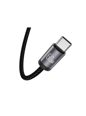 Jellico B27 USB-C til USB-C Hurtigladerkabel – 60W, 1m, Svart Aluminium